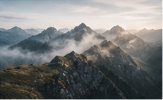 Mountains in mist